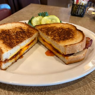 Grilled Cheese & Bacon with Honey Sriracha Sauce