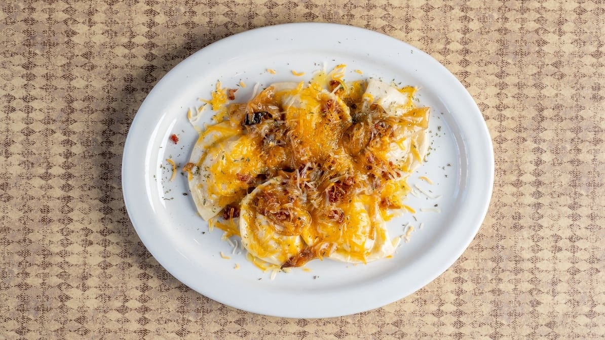 Loaded Pierogies.