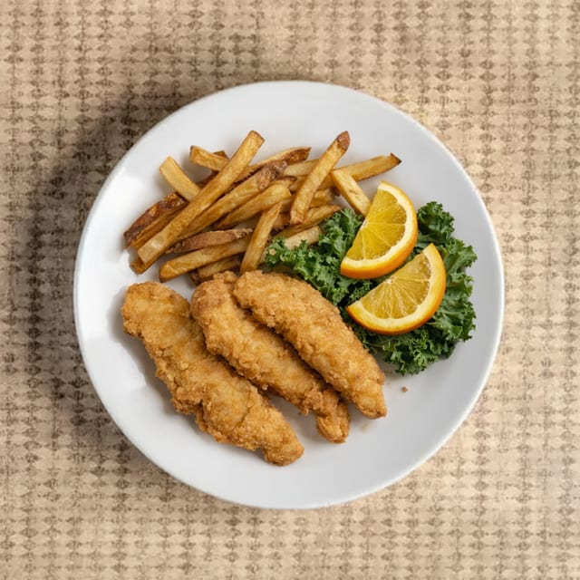 Kids Chicken Fingers with Fries.