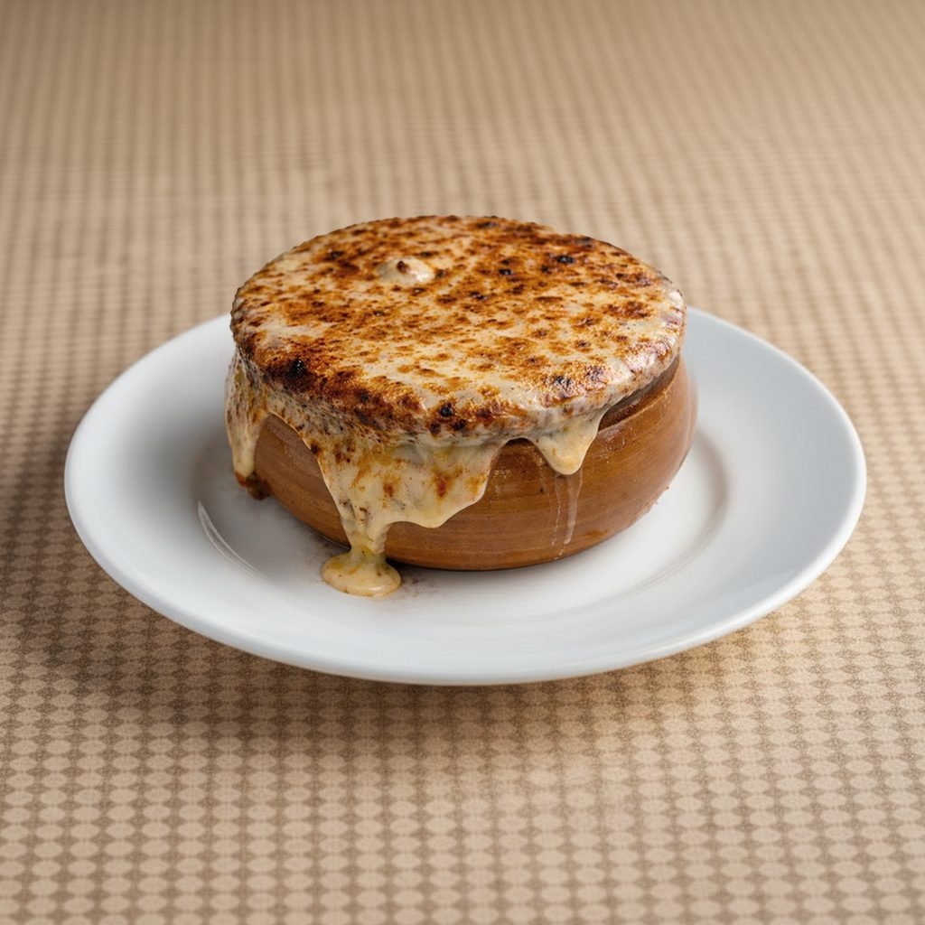 Baked French Onion Soup.