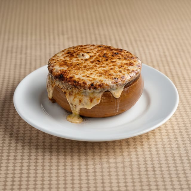 Baked French Onion Soup.